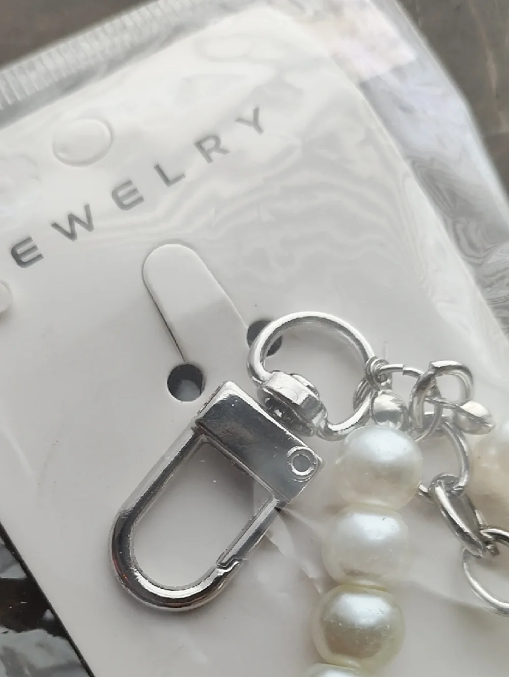Pearl Bead Bow Keychain Charm NEW